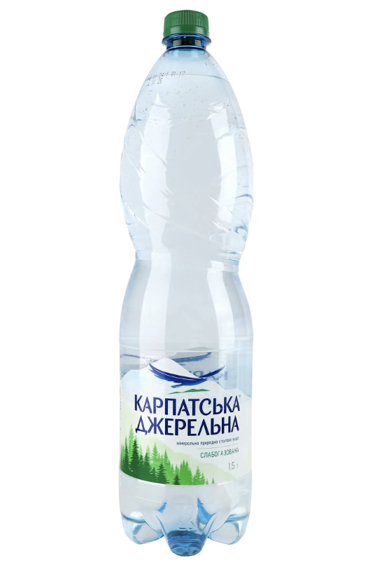 Вода мінеральна слабогаз Карпатська джерельна 1.5л ПЕТ